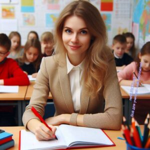 Учительница проверяет тетради учеников - психолого-педагогическая характеристика 5 класса