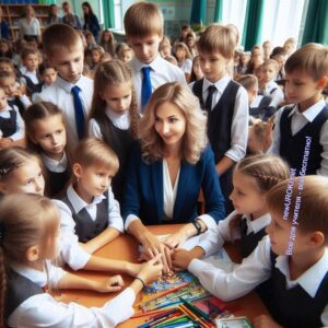 Учительница общается с детьми на уроке - психолого-педагогическая характеристика 5 класса