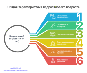 Инфографика: Общая характеристика подросткового возраста Инфографика: Общая характеристика подросткового возраста