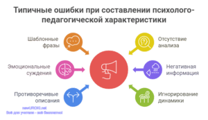 Инфографика: Типичные ошибки при составлении психолого-педагогической характеристики Инфографика: Типичные ошибки при составлении психолого-педагогической характеристики