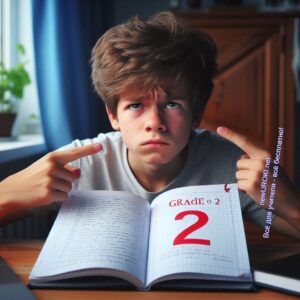 Грустный мальчик, оценка 2 в тетради - Родительское собрание №2 в 8 классе