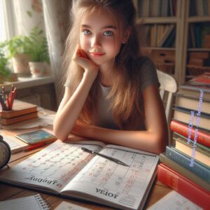 На столе у девочки лежат книги для летнего прочтения - Последнее родительское собрание в 7 классе