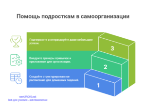 Инфографика: Помощь подросткам в самоорганизации Инфографика: Помощь подросткам в самоорганизации