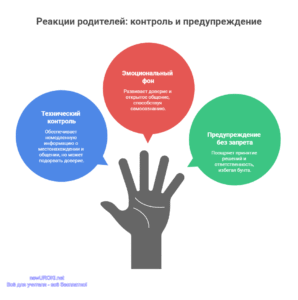 Инфографика: Реакции родителей контроль и предупреждение Инфографика: Реакции родителей контроль и предупреждение