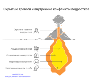 Инфографика: Скрытые тревоги и внутренние конфликты подростков Инфографика: Скрытые тревоги и внутренние конфликты подростков